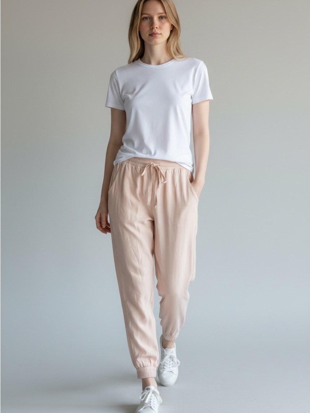 Bella Dahl Light Blush Drawstring Joggers